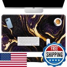 Britimes MK3122 Keyboard Mouse Pad Set 4 in 1 Desk Mat Purple Black Marble picture