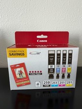 Canon - 250/251 4-Pack Standard Capacity Ink Cartridges + Photo Paper - Black/Cy picture