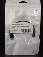 Monoprice USB-C to 3.5mm Audio Auxiliary Adapter - Black For Androids, LG, HTC picture