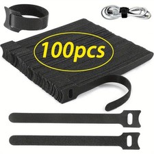 50-100pcs Cable Straps Wire Cord Hook Loop Ties Reusable Fastening Organizer Lot picture