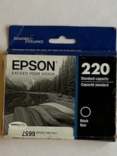 EPSON 220 black ink cartridge NEW  Genuine Authentic Not Expired picture
