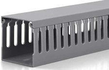 2x2in Rack Cable Management 6.6FT PVC Raceway Kit, Open Slot Wire Duct, Grey picture