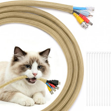 30Ft - 1/2 Inch Cord Protectors from Pets No Chew, Gold | Split Cable Management picture