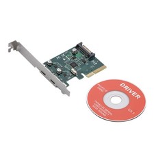 PCI-E 4x Express to USB 3.1 USB-C Type C Dual Port Add on Riser Expansion Card r picture
