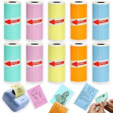 10 Rolls Colorful Mini Thermal Printer Paper Refill for Most Mini Printers, 5... picture