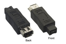 Firewire 400/800 IEEE1394 9 Pin Male to 6 Pin Female Converter Adapter Coupler picture