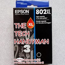 EPSON GENUINE 802XL BLACK INK (NO RETAIL BOX) WORKFORCE PRO EC-4020 EC-4030 picture