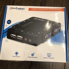  4-Port Compact KVM Switch with Remote Port Selector Manhattan #151269 picture