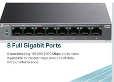 TP-Link LiteWave LS108GP 8-Port Gigabit Desktop PoE+ Switch 62W Metal Plug Play picture