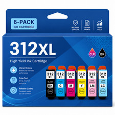 312XL Ink Combo 6Pack (BK/C/Y/M/LM/LC) for Expression XP-8500 XP-8600 XP-8700 picture