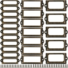 Office Library File Drawer Cabinet Card Tag Label Holder Metal Frame 3 Sizes picture