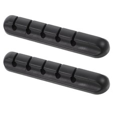2Pcs Silicone Data Cable Organizer Durable USB Cable Holder for Car Use Black picture