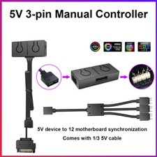 5V ARGB To 12V RGB Converter with 3-Way Splitter Sync with Motherboard Portable picture