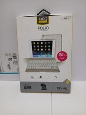 NEW Zagg Keys Pro Folio iPad Air 4th 3rd 2nd Gen Gray White Case With Keyboard picture