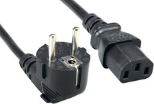 Cablelera European Schuko Right Angle Power Cord, CEE 7/7 to IEC320 C13 6' Black picture