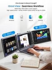 UPERFECT Portable Monitor 14 Inch Wireless Triple, Laptop Screen Extender, Ultra picture