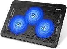 Laptop Cooling Pad 15.6-17 Inch Slim Portable USB Fans Black Blue Ergonomic picture