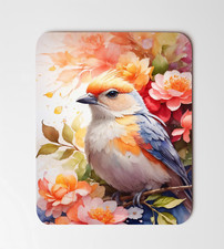 Cute Bird & Flowers Mouse Pad 9.5