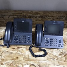 Lot of 2 Cisco CP-8945-K9 IP VOIP Video Conference Phone w/ Stand Handset Cable picture