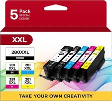 PGI-280 XXL/CLI-281 XXL Ink Cartridge 5 Color Value Pack Replacement for Cano... picture