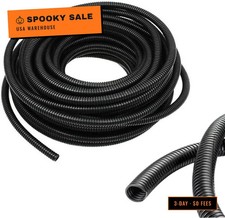 1/2 Inch Wire Loom Split Tubing - 16.5ft Cord Protector Electric Wires Covers, A picture