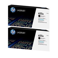 HP 655A Black Standard Yield Toner Cartridge, 12,500 Pages (CF450A), Pack of 2 picture