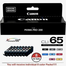 Genuine Canon CLI-65 Individual 8 Color Ink Value Pack for PIXMA Pro-200 Printer picture