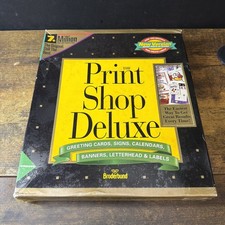 The Print Shop Deluxe Broderbund Windows 3.1 PC Software 3.5” Floppy New Sealed picture