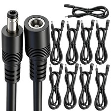 10pcs 5.5mm x 2.1mm DC Power Extension Cable, 3.3FT Male to Female, 12V/24V for picture