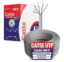 500ft CAT5e UTP Ethernet Network Cable 24AWG LAN RJ45 CCA Solid Bulk Wire Gray picture