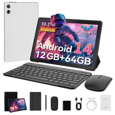 2025 Tablet 10 Inch Android 14  12GB RAM 64GB ROM 1280x800 IPS w Keyboard/Mouse  picture