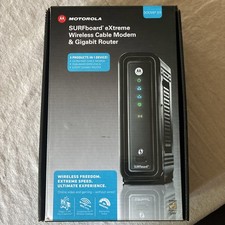Motorola SBG6580 SURFboard 343 Mbps 4 Port Gigabit Wireless Cable Modem - Black picture