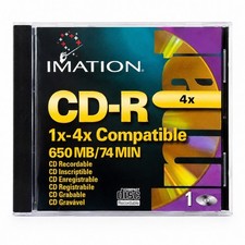 Imation CD-R 650MB 74 Min 1x-4x Vintage 1999 Blank Recordable Disc NOS picture