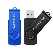 GARRULAX USB Flash Drive, 64GB 2.0 Rotatable Memory 64GB, Black+Blue  picture