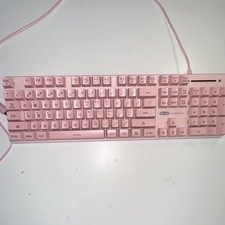 MAGEGEE Pink Wired Membrane Keyboard GT838, G12 Mouse & Kitty Mousepad Bundle picture
