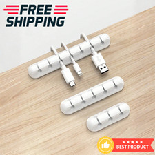 Self-adhesive Cable Holder Management Clip Ties Cord Lead Desk USB Organizer picture