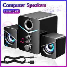 Wired Computer Speakers System Stereo Bass Subwoofer LED For Desktop Laptop PC picture