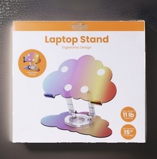 Vivitar Acrylic Laptop Stand Purple Ergonomic &  Cloud Iridescent Design, New picture
