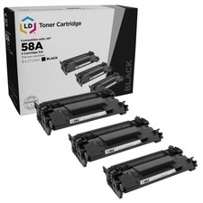 LD 3PK Replacement for HP 58A CF258A Black Toner w/CHIP LaserJet Pro M404 M428 picture
