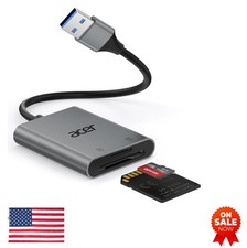 SD Card Reader USB 3.0 to Micro SD Memory Card Aluminum Dual Slot Plug Play PC picture