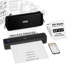Portable Wireless Travel Printer with Carry Case & Thermal Paper - Compact & Lig picture