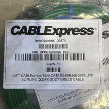 10x Cablexpress Mini CAT6 RJ45 568B UTP Slim Clear Boot Cable 14ft 298704 picture