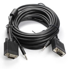 10FT - 30FT SVGA Super VGA M Male to Male Cable with 3.5mm Audio for Monitor TV picture