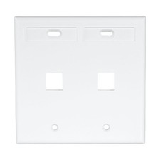 Leviton 2-Port Dual Gang QuickPort Wall Plate with ID Windows White picture
