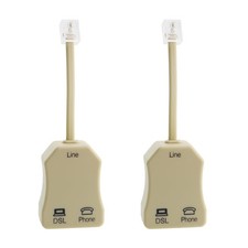 2PCS DSL Telephone Line Filter with Built in Splitter 2 Wire to 1 Wire RJ11 6P2C picture