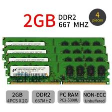 For Micron 8GB 4x 2GB DDR2 667MHz PC2-5300U CL5 1.8V DIMM RAM KIT Desktop Memory picture