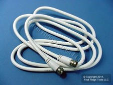 Leviton White 6' Coaxial Video Cable RG59 Plugs 75-Ohm F-Type Wire C5851-6W picture