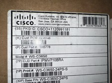 Cisco Catalyst 3650 24-Port PoE 4x1G IP Base Switch WS-C3650-24PS-S New Sealed picture