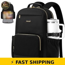 LOVEVOOK Insulated Lunch Backpack for 15.6 Inch Laptop - Black picture