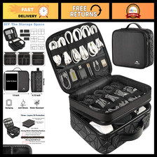 Large DJ Cable Organizer Case with Adjustable Dividers, Travel Storage Bag for C picture